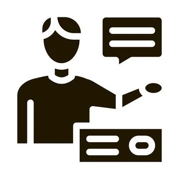 Human Speaking Icon Vector Glyph Illustration Stock Illustration