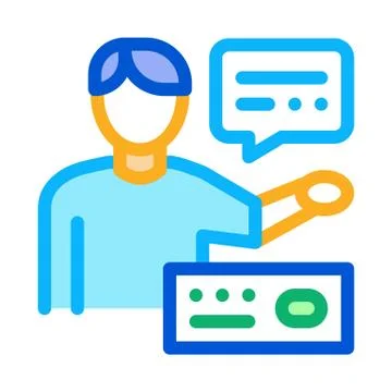 Human Speaking Icon Vector Outline Illustration Illustrazione stock