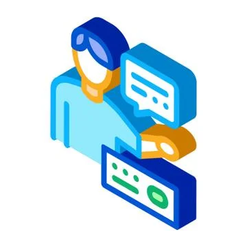 Human Speaking isometric icon vector illustration Stock Illustration