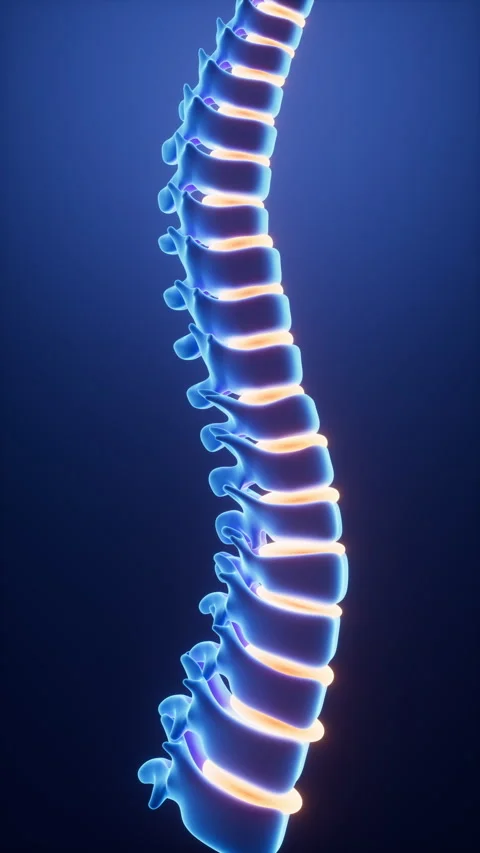 Human spine model, specification for human vertebrae model, 3d rendering. Stock Footage 273757272