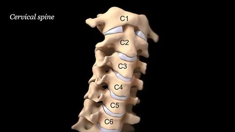 Human spine with nerve roots. Stock Illustration