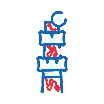 Human spine showing disc damage and nerve pain Stock Illustration