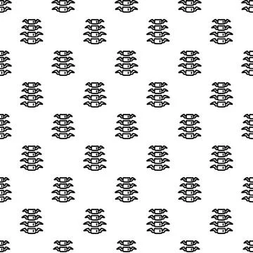 Human spine vertebrae seamless pattern line art Illustrazione stock