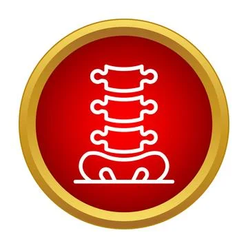 Human spine vertebrae system icon in red circle Stock Illustration