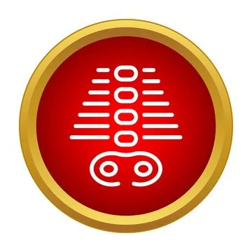Human spine x ray icon on red circle Stock Illustration