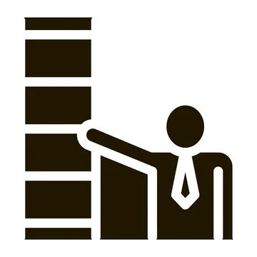 Human Stairs Icon Vector Glyph Illustration Stock Illustration