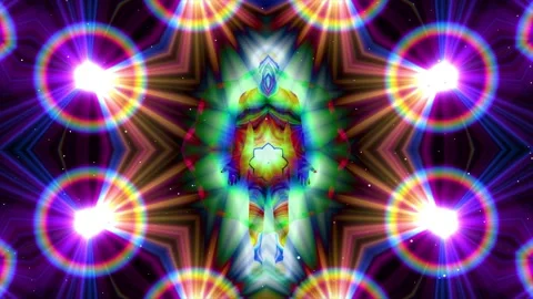 Human Standyng with Abstract mandala effect Stock Footage 288826138