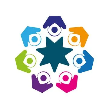 Human Star Community network and social icon design vector template Stock Illustration
