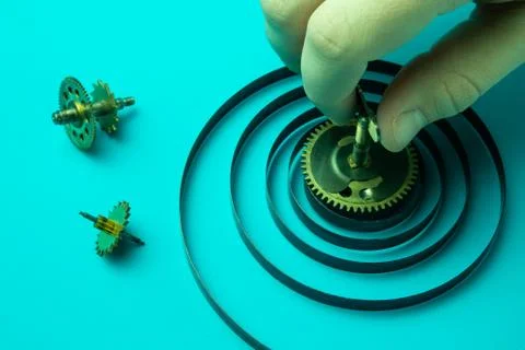 Human starts the clock Stock Photos