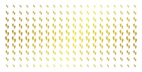 Human Steps Gold Halftone Effect Stock Illustration