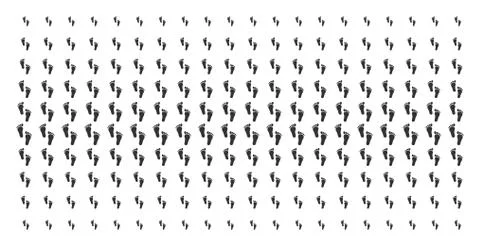Human Steps Shape Halftone Array Stock Illustration