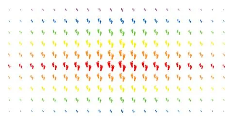 Human Steps Spectral Halftone Pattern Stock Illustration