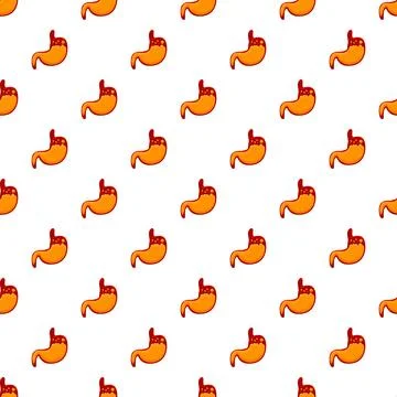 Human stomach cartoon pattern background for health concepts Stock Illustration