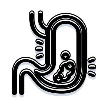 Human stomach digestive system organ minimal illustration Stock Illustration