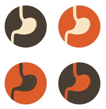 Human stomach symbol set Stock Illustration