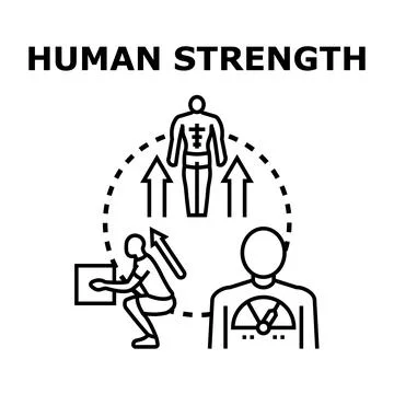 Human strength concept icon training and progress Stock Illustration