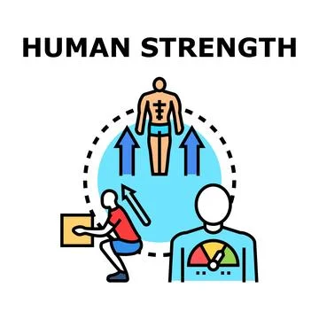 Human strength concept icon training and progress Stock Illustration