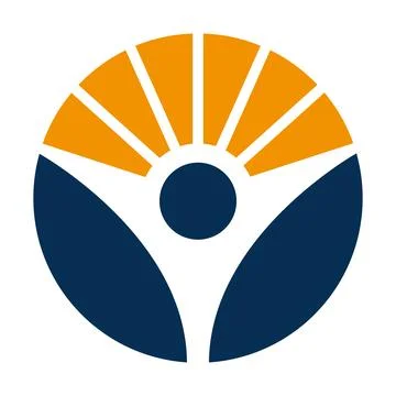 Human Sun Circle Logo Design for Wellness and Personal Growth icon vector Stock Illustration