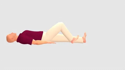 Human Supine Knee Extension 180 Turntable Alpha Stock Footage 337089892