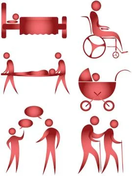 Human support collection Stock Illustration