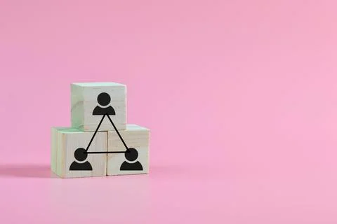 Human symbols connection with lines. Human network connection concept Stock Photos