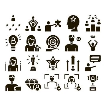Human Talent Collection Elements Icons Set Vector イラスト素材