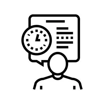 Human talk about task time scheduling line icon vector illustration Stock Illustration
