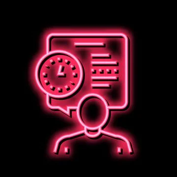 Human talk about task time scheduling color icon vector illustration Illustrazione stock