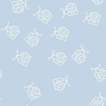 Human talk about task time scheduling line seamless pattern 스톡 일러스트