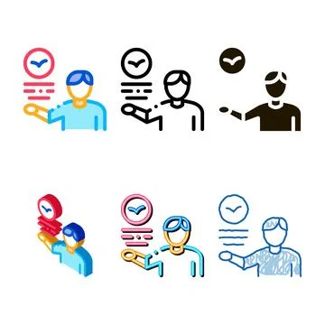 Human talking about bird icon thin line vector stylized Stock Illustration