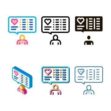 Human talking about healthy life icon styleset vector outline Stock Illustration