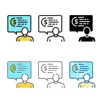 Human talking about money range color icon vector Stock Illustration