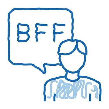 Human Talking Bff doodle icon hand drawn illustration Illustration