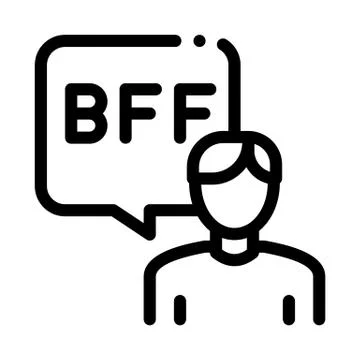 Human Talking Bff Icon Vector Outline Illustration Illustration