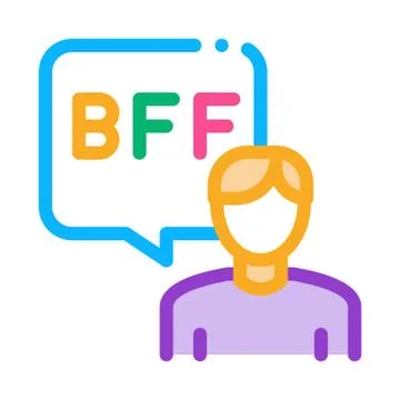Human Talking Bff Icon Vector Outline Illustration Illustration