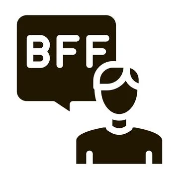 Human Talking Bff Icon Vector Glyph Illustration Illustration