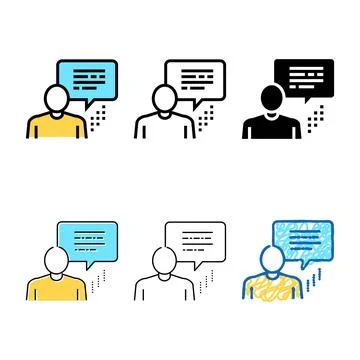 Human talking color icon vector variants Stock Illustration