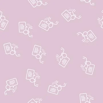 Human talking line seamless pattern Stock Illustration