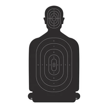 Human target, shooting range man body silhouette Stock Illustration