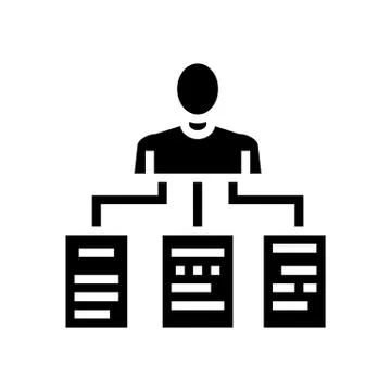 Human with tasks plan glyph icon vector illustration 스톡 일러스트
