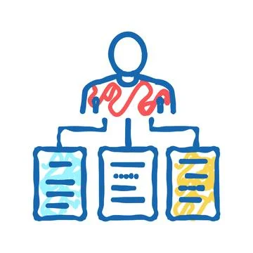 Human with tasks plan icon doodle illustration Stock Illustration