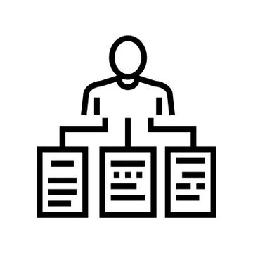 Human with tasks plan line icon vector illustration Stock Illustration
