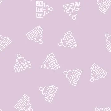 Human with tasks plan line seamless pattern Stock Illustration