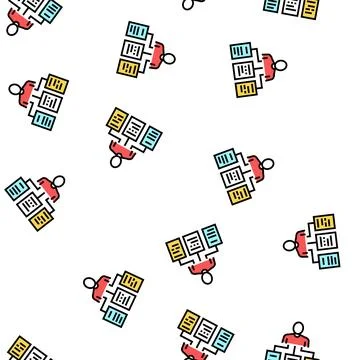 Human with tasks plan vector seamless pattern 스톡 일러스트