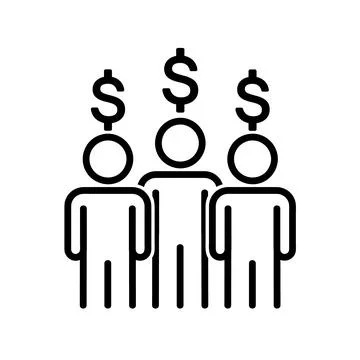 Human teamwork flat icon. Pictogram for web. Line stroke. Isolated on white b Stock Illustration