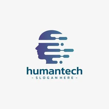 Human tech logo design vector. Smart people symbol template. Stock Illustration