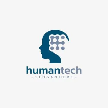 Human tech logo design vector. Smart people symbol template. Stock Illustration