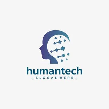 Human tech logo design vector. Smart people symbol template. Stock Illustration