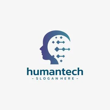 Human tech logo design vector. Smart people symbol template. Stock Illustration