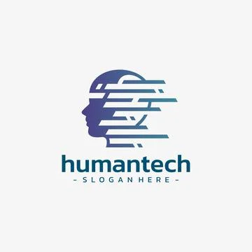 Human tech logo design vector. Smart people symbol template. Stock Illustration